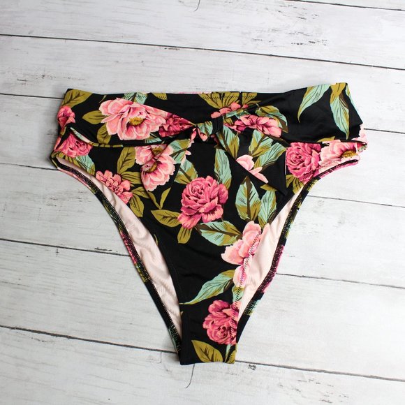 Shade & Shore Swimwear Women's High Waist Bikini Swim Bottoms Size S - Picture 1 of 5